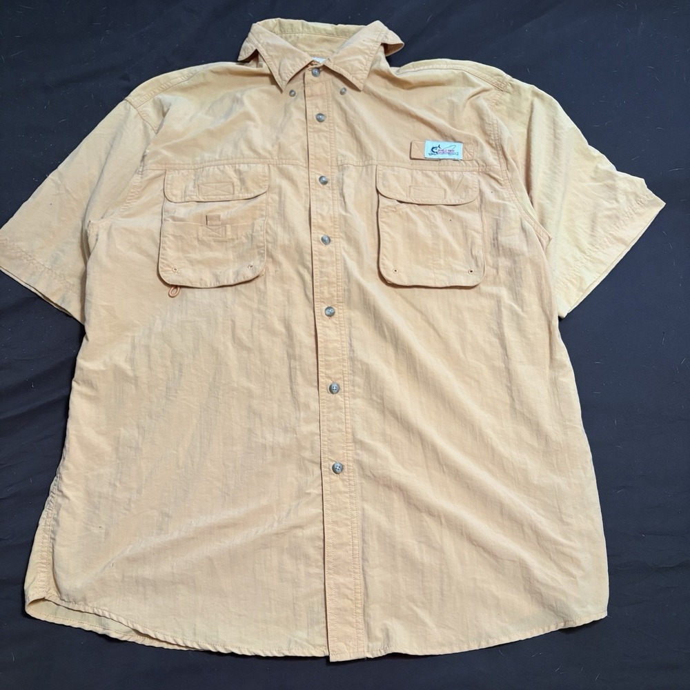 World Wide Sportsman XL Vented Fishing Shirt Orange Utility Workwear Big Tall